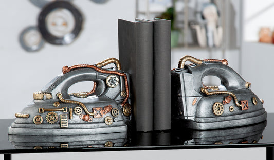Steampunk "Iron" Buchstützen