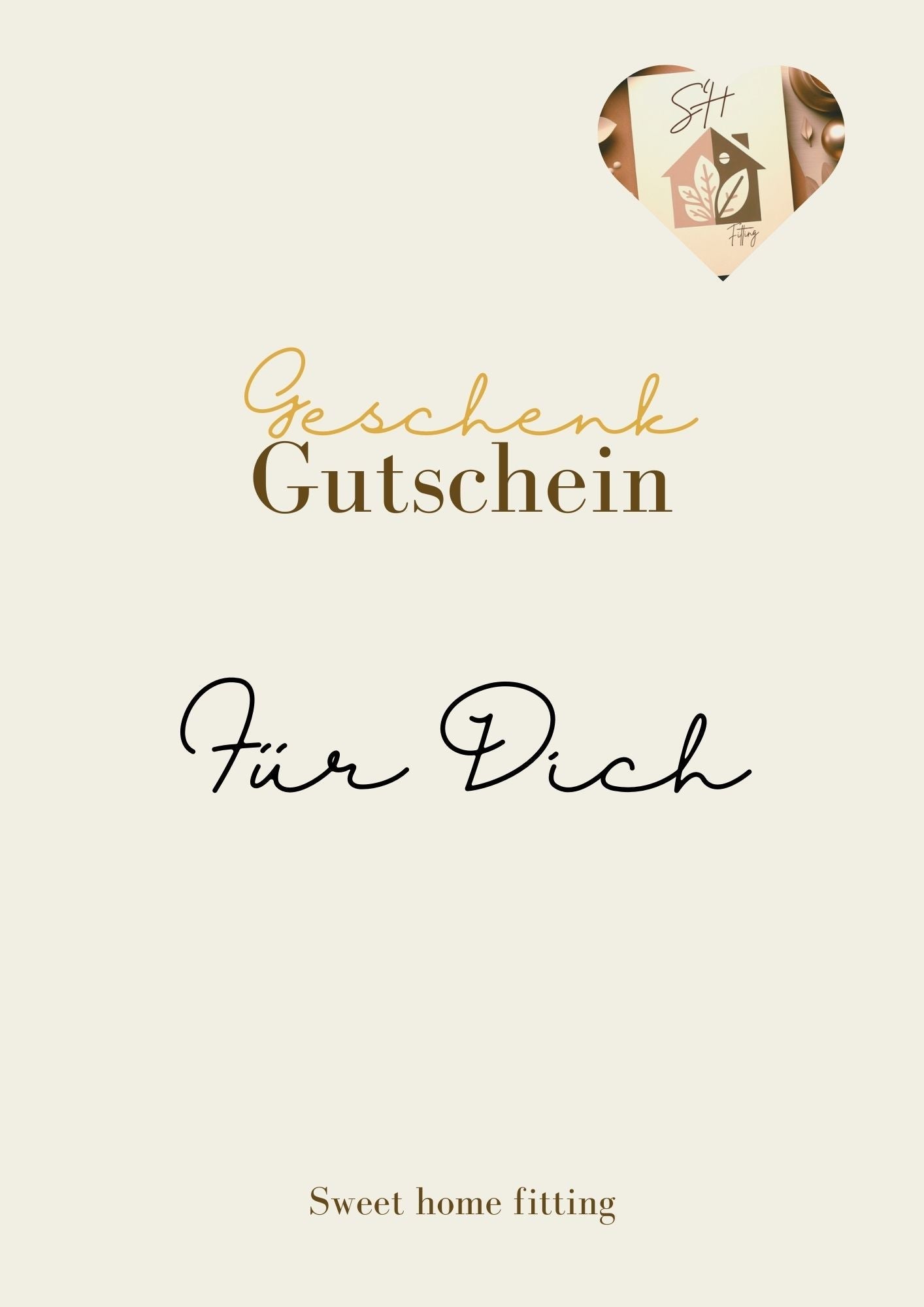Geschenkgutschein - Sweet Home Fitting - Sweet home fitting